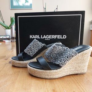 Karl Lagerfeld platform espadrille sandals